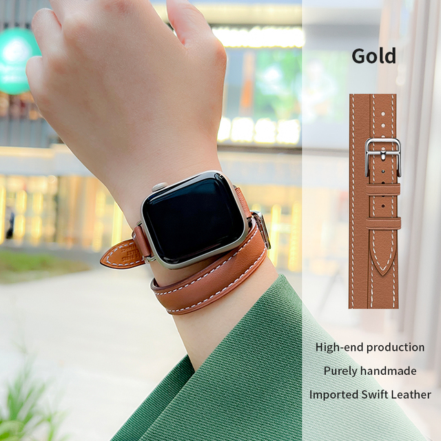 Kebitt Newest High Quality Double Round Band for Apple Watch Series 7 6 Se 5 4 3 2 1 Iwatch Strap Fashion Men Women 14mm Width