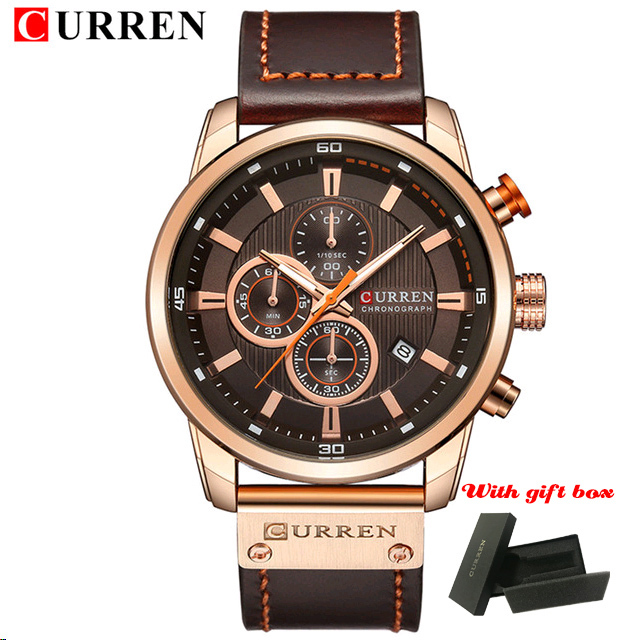 Luxury Brand CURREN Fashion Analog Digital Chronograph Men's Quartz Watch Business Sport Waterproof Leather Watch for Men Relogio