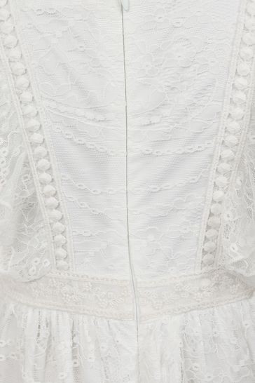 Amelia Rose Childrens White Lace Dress