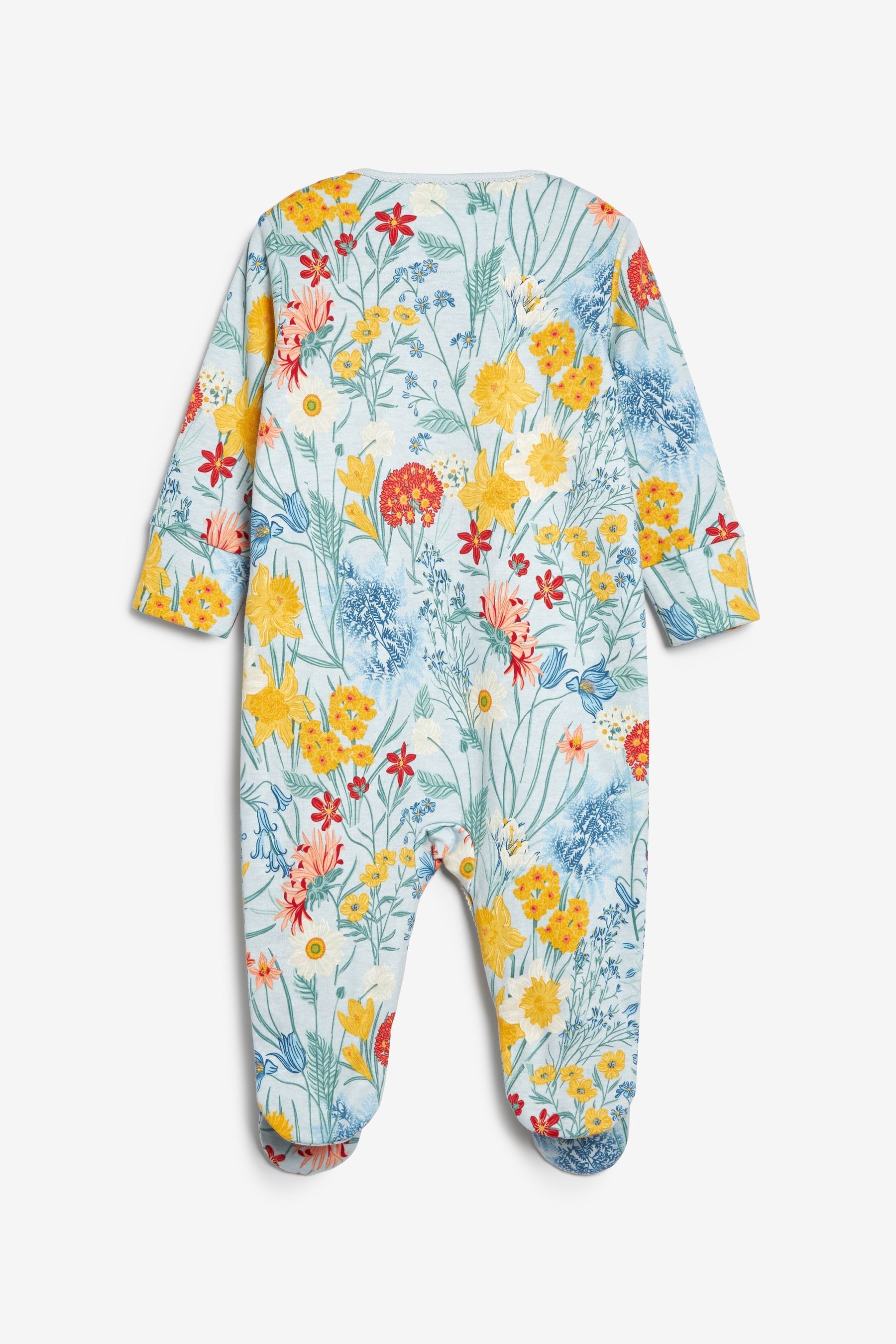 3 Pack Floral Baby Sleepsuits (0-2yrs)