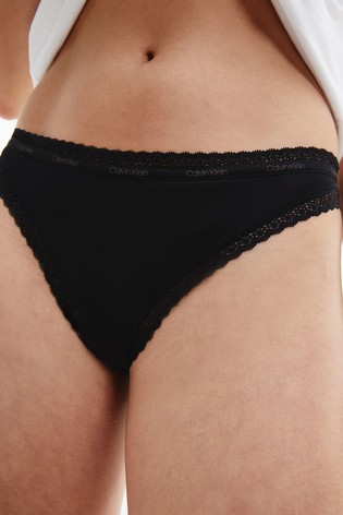 Calvin Klein Black Bottoms Up Refresh Thongs 3 Pack