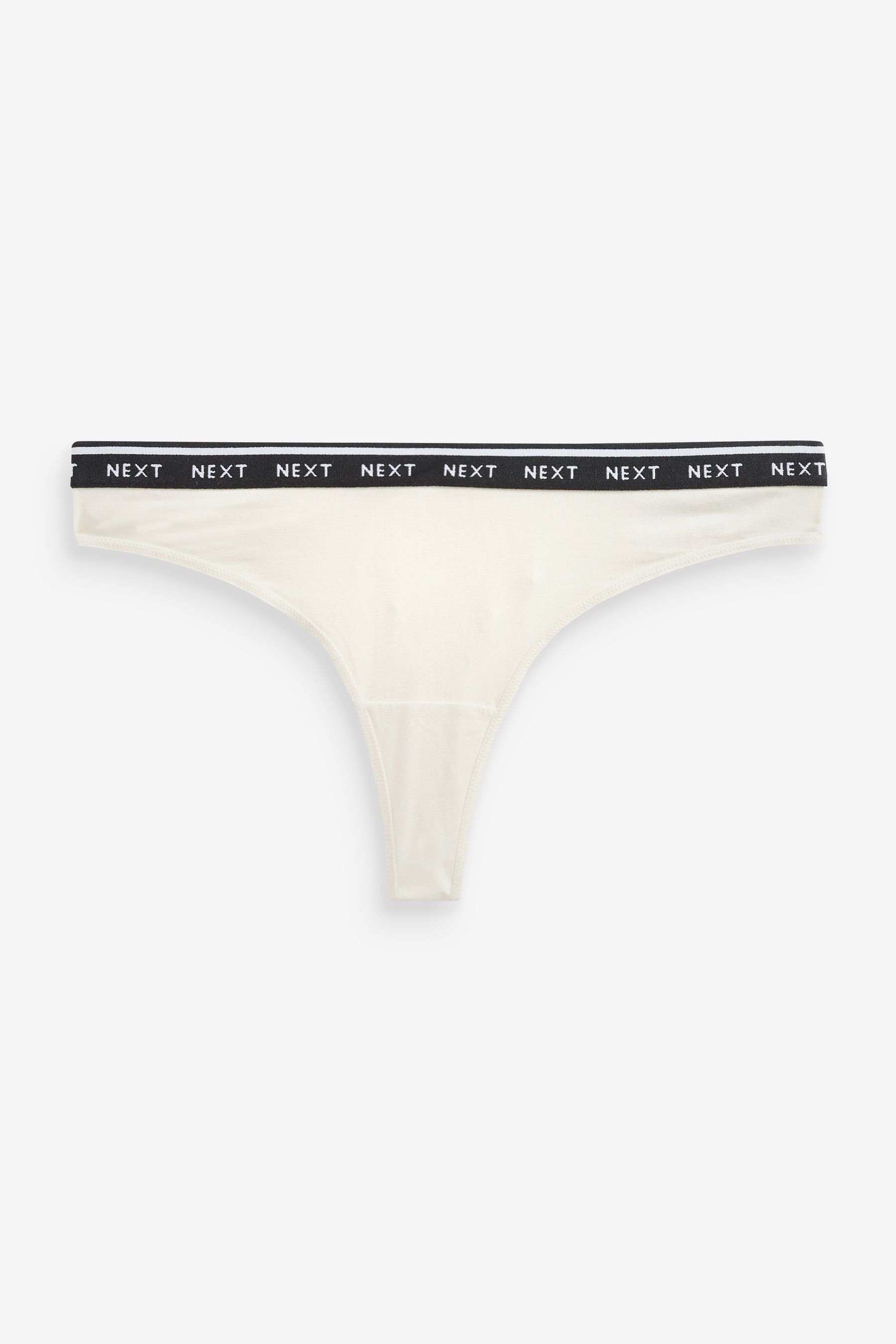 Cotton Rich Logo Knickers 4 Pack Thong