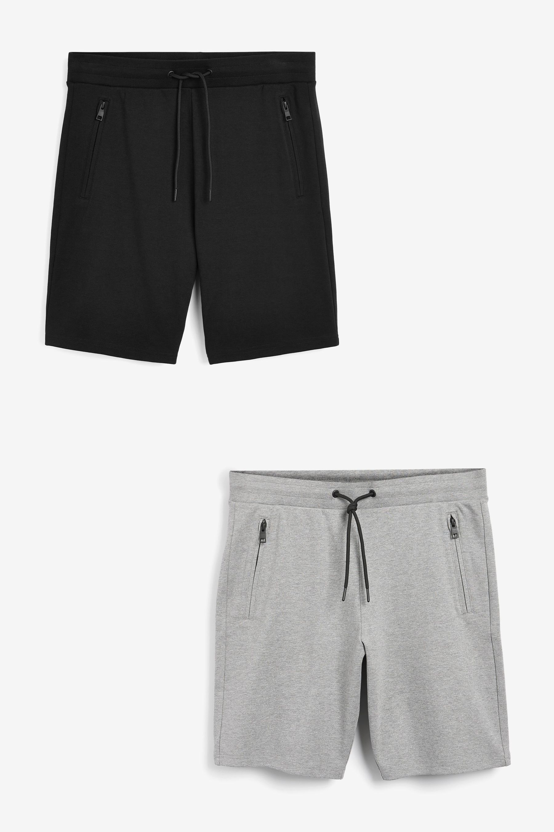 Zip Pocket Jersey Shorts Straight Fit