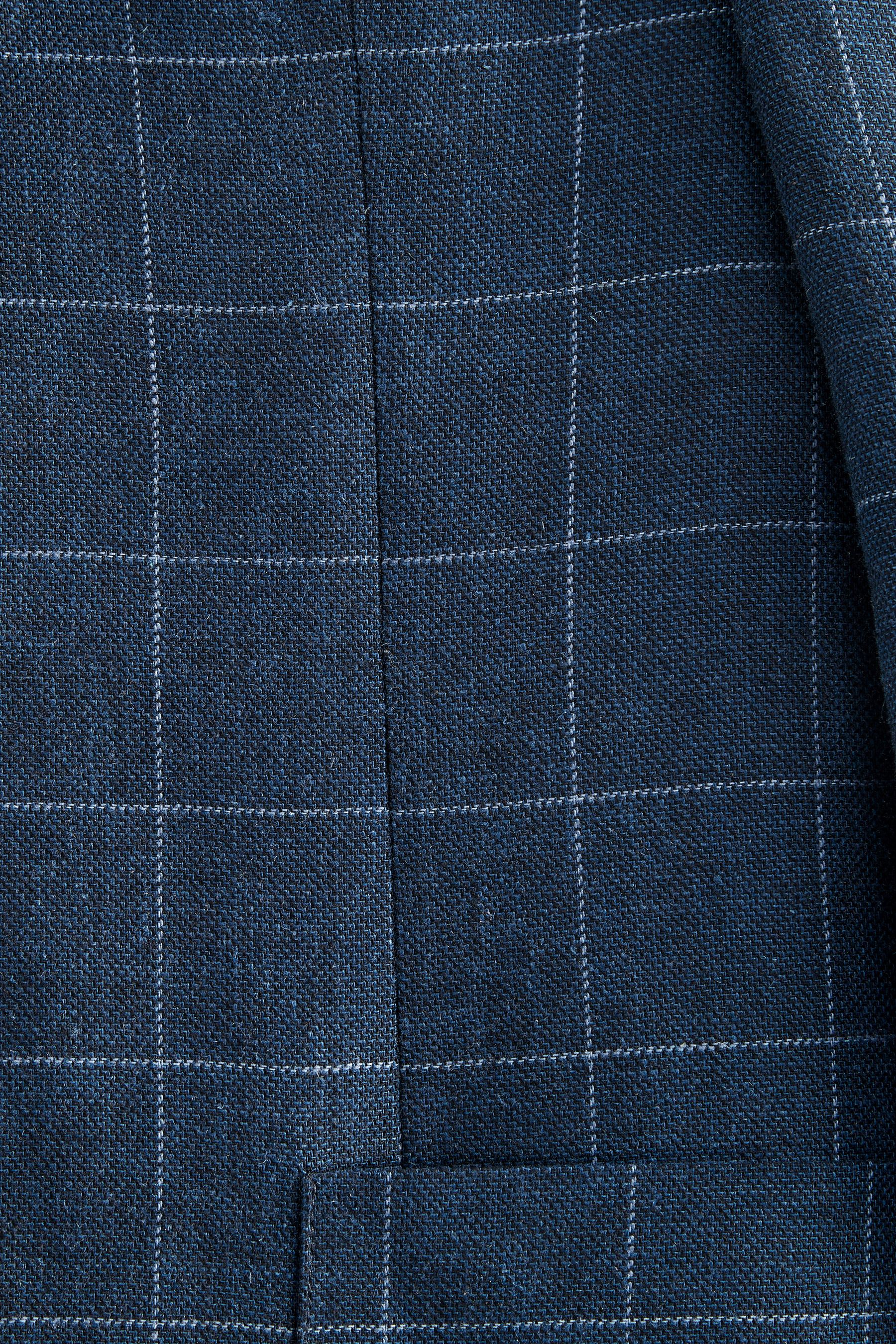 Windowpane Check Linen Blend Blazer