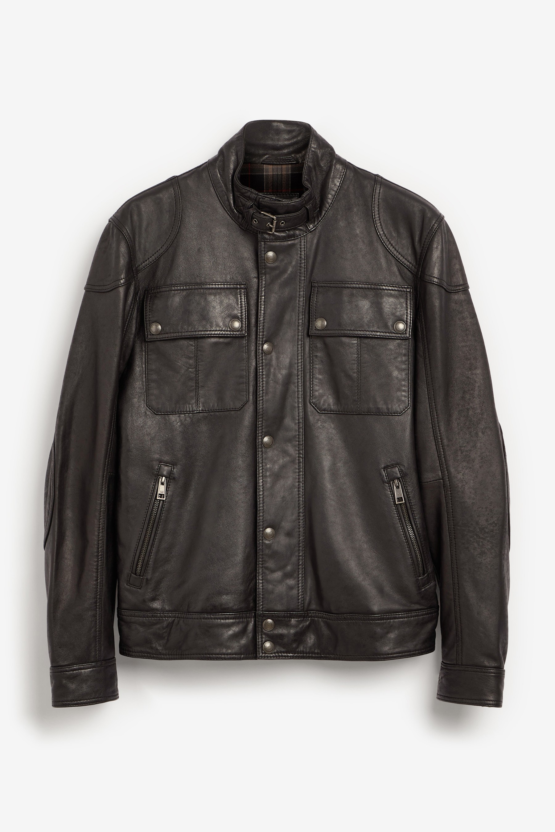 Signature Four Pocket Leather Biker Jacket