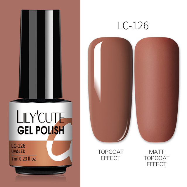 LILYCUTE 7ml UV Nail Gel Polish Autumn Winter Color Semi Permanent Matte Top Coat Necessary Soak Off UV LED Nail Art Gel Varnish