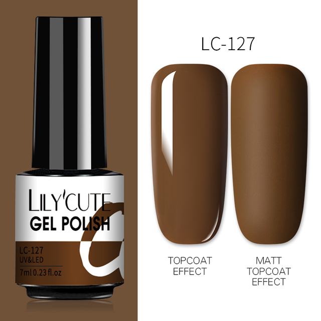 LILYCUTE 7ml UV Nail Gel Polish Autumn Winter Color Semi Permanent Matte Top Coat Necessary Soak Off UV LED Nail Art Gel Varnish