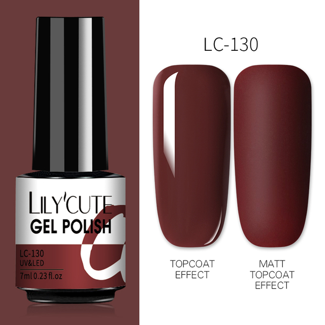 LILYCUTE 7ml UV Nail Gel Polish Autumn Winter Color Semi Permanent Matte Top Coat Necessary Soak Off UV LED Nail Art Gel Varnish