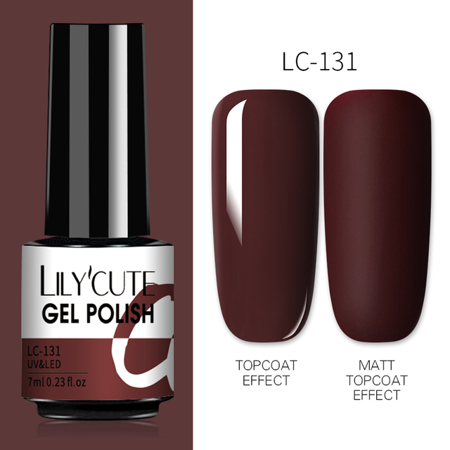 LILYCUTE 7ml UV Nail Gel Polish Autumn Winter Color Semi Permanent Matte Top Coat Necessary Soak Off UV LED Nail Art Gel Varnish