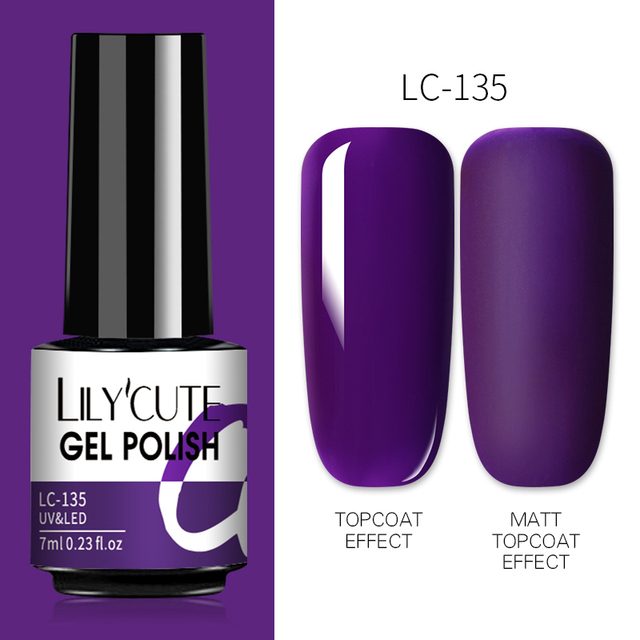 LILYCUTE 7ml UV Nail Gel Polish Autumn Winter Color Semi Permanent Matte Top Coat Necessary Soak Off UV LED Nail Art Gel Varnish