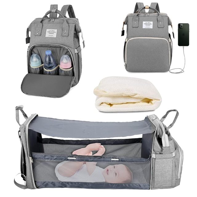 2022 Baby Diaper Changing Bags Changing Station Baby Bed Portable Travel Bed Folding Crib Shade Cloth Changing Pad Waterproof