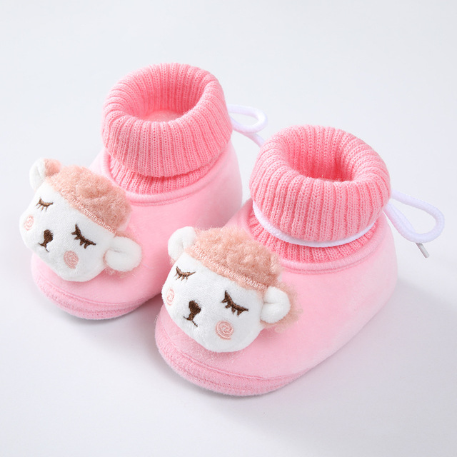 2022 New Winter Baby Shoes Infant Cotton Shoes Warm Shoes Plush Thick Medium High Tube Sock Baby Toddler Shoes Soft Shoes