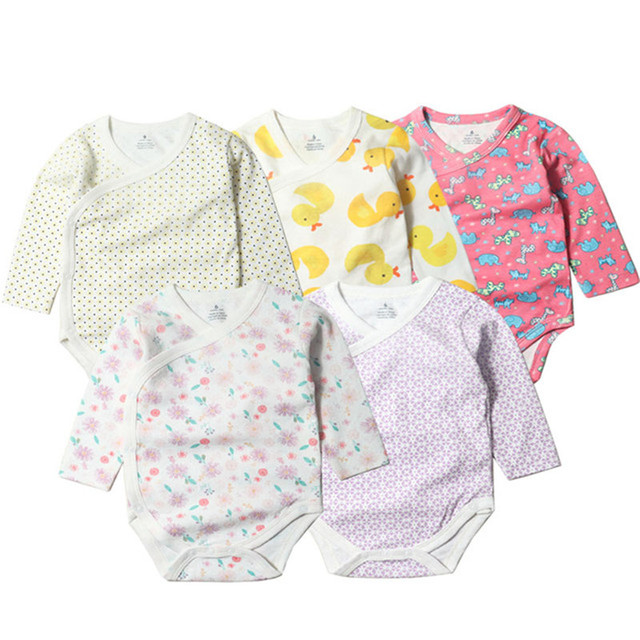 5pcs/lot Baby Bodysuits Autumn Newborn 100% Cotton Body Baby Long Sleeve Underwear Infant Jumpsuits Boys Girls Pajamas Clothes