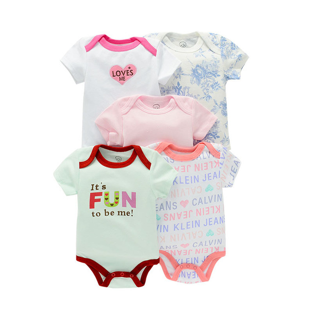 5pcs baby girl/boy bodysuit clothes for newborns high quality summer romper jumpsuits short sleeve infant girls clothes