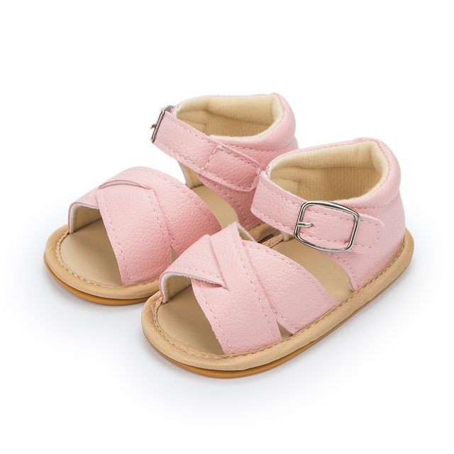 New Infant Baby Shoes Baby Boy Girl Shoes Toddler Flats Summer Sandals Flower Soft Rubber Sole Anti-slip Crib Shoes First Walker