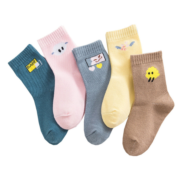 5pairs/lot Cute Cartoon Baby Girls Socks Winter Thicken Soft Kawaii Infant Toddler Socks Cotton Baby Boy Sports Socks for 1-12Y