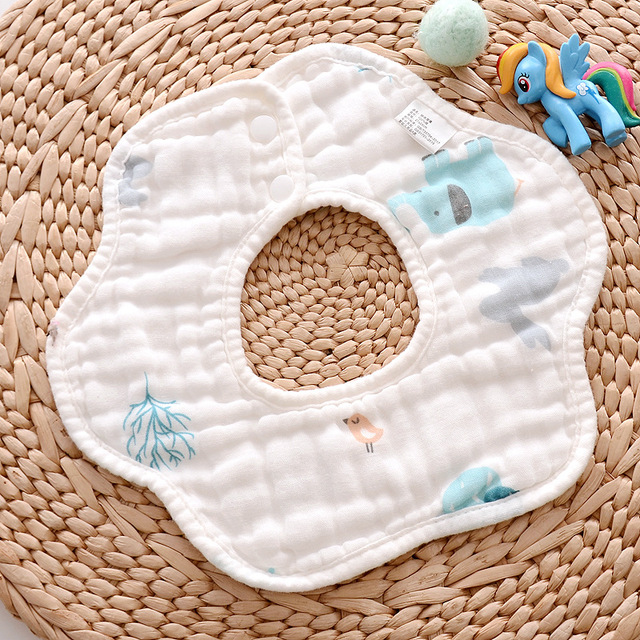 Baby Bibs 360 Degree Rotation 8 Layers Gauze Gauze Baby Kids Bandana Burp Cloth Soft Newborn Infant Saliva Towel Baby Stuff