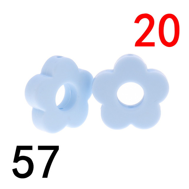 20pcs Baby Flower Beads Silicone Beads Flower Silicone Beads Teething Magic Teether Baby Chew Necklace Chew BPA Free Gift