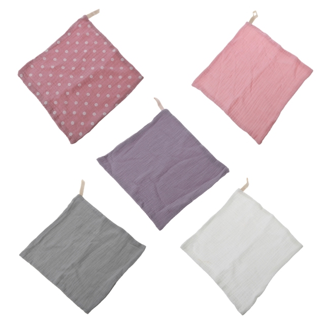 5pcs baby towels muslin cloth hand face wipes saliva bib handkerchief towel