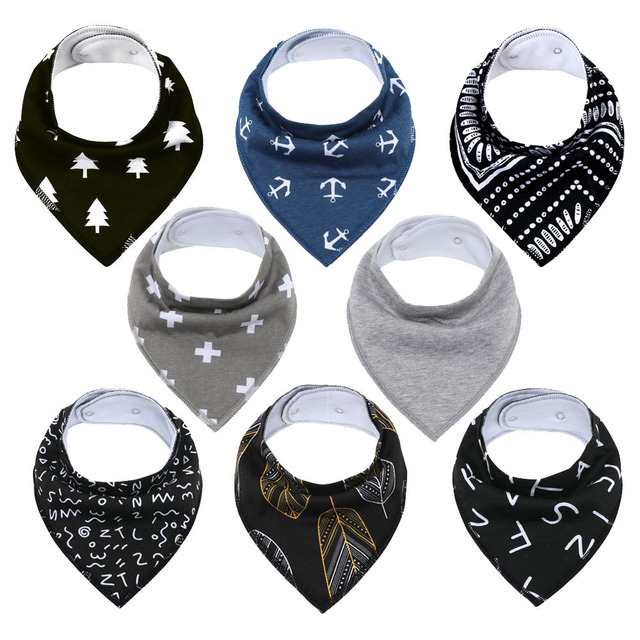 8pcs Civarua Kids Baby Bibs Newborn Baby Bandana Drool Bibs Super Soft Bandana Bibs for Boys and Girls 100% Organic Cotton Bibs