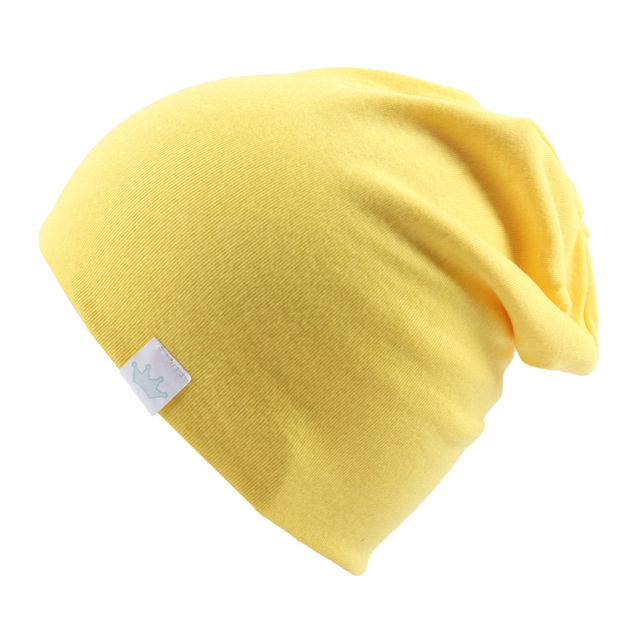 Newborn Baby Solid Color Knitted Cotton Hats Earmuffs Autumn Winter Colorful Crown Hat