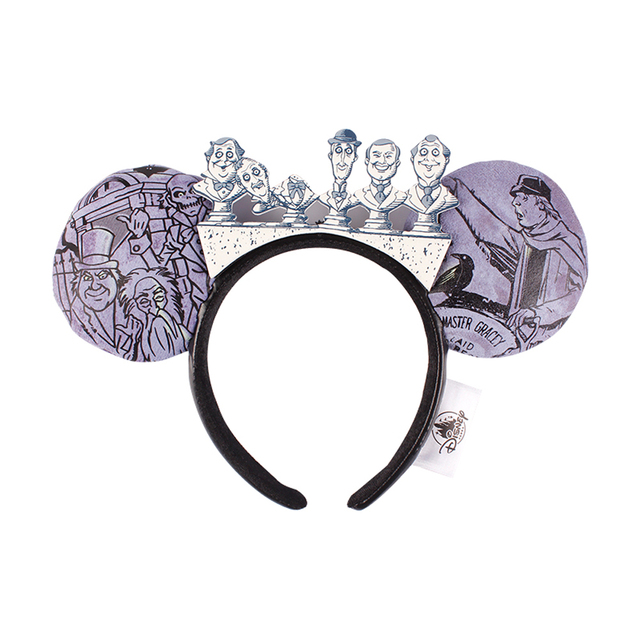 New Disney Mickey Mouse Ears Headband Space Lunar Mountain New Year Minnie Bow Pink Sequins Cartoon Anime Headdress Headband Gif