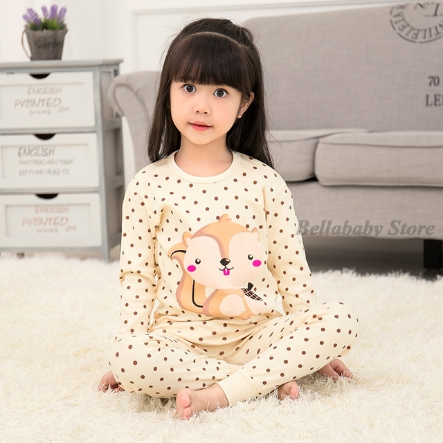 Baby Boy Girl Pajama Sets Korean Spring Pajamas For Kids Sleepwear Set Cotton Cartoon Cow Night Outfits Autumn Children Clothes