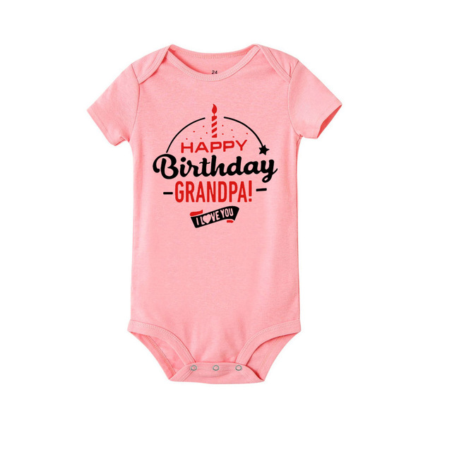 2021 Funny Happy Father's Day Mother Grandma Grandpa Baby Bodysuit Newborn Boys Girls Summer Short Sleeve Casual Wear