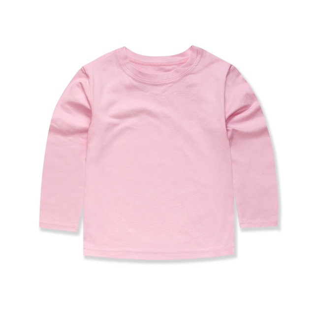 Boys Girls Full Sleeve T-Shirt Plain Cotton T-Shirt For Kids Casual Wear Kids Solid Tees Girls Tops For 2-14 Years