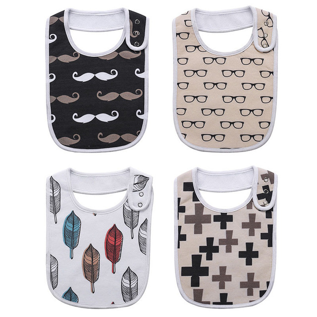 Fashion Newborn Cotton Bib Towel Digital Printing Baby Bibs Double Thick Absorbent Square Towel For Infant Babador