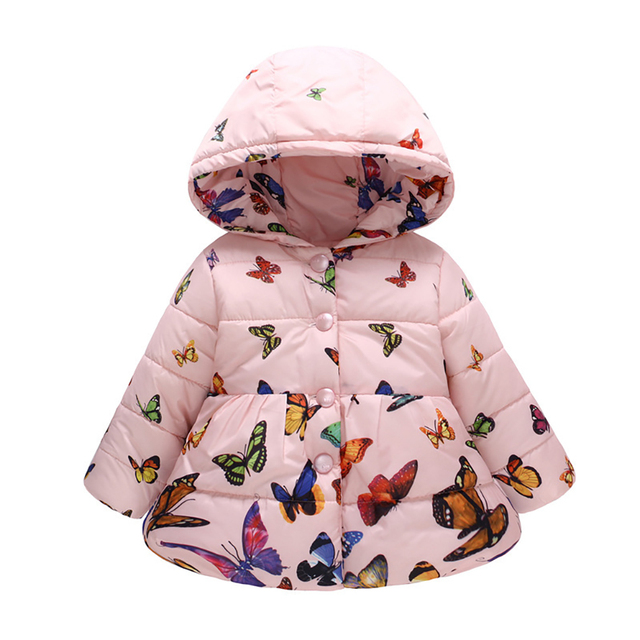 Baby Girls Boys Jackets Baby Clothes 2021 Autumn Kids Hooded Coats Winter Toddler Warm Snow Suit Baby Cotton Flower Outerwear