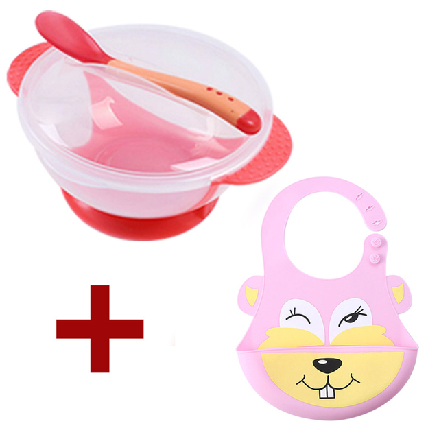 Baby Dish Set Training Bowl Spoon Cutlery Set Dinner Bowl Learning Dishes With Suction Cup Children Training Dinnerware