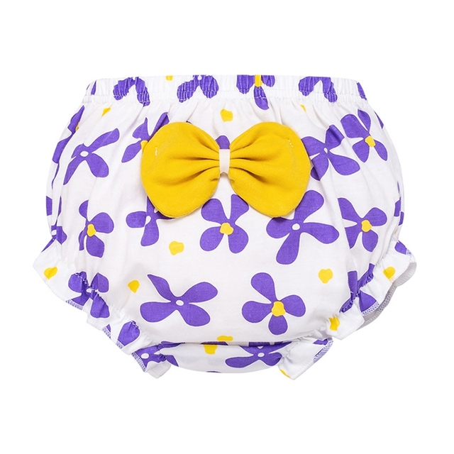 Cute Baby Pants Pants Bow Cloth Diaper Reusable Infant Cotton Nappy Cloth Kids Training Pants Wear Outside for 1-3 Y