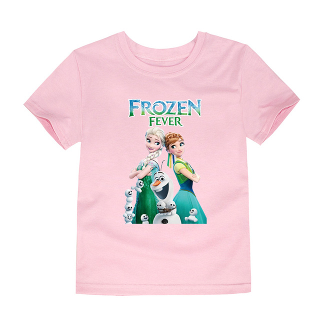 Disney Cartoon T-shirt for Boys Teens Children Summer Tops Girls Frozen Tees Anna and Elsa Cosplay T-shirt Olaf T-shirt