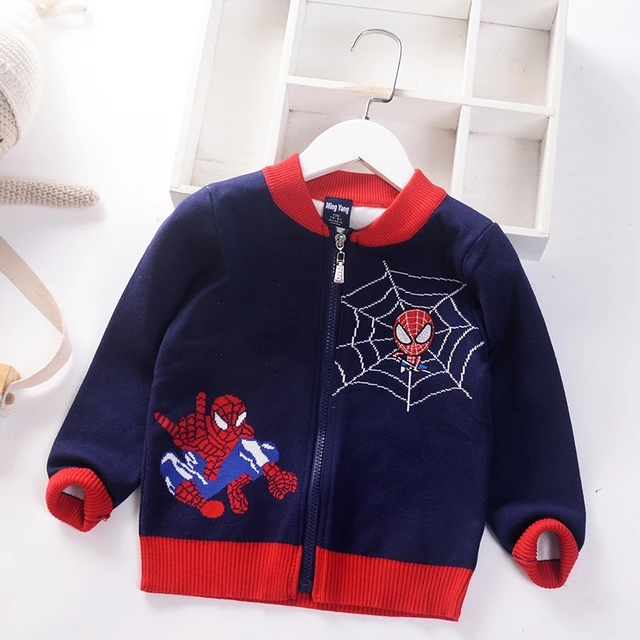 Autumn Little Boys Clothes Lightning McQueen Embroidery Knit Cardigan Sweater Winter Clothes Christmas Fashion Children Tops