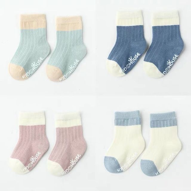 4 Pairs Cotton Baby Socks Cotton Socks Baby Boys Girls Cute Lovely Anti-Slip Socks Toddler Kids Fashion Soft Socks Autumn