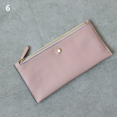 Women's Genuine Leather Long Wallet With Card Holder Fashion Clutch High Quality Zipper Bag