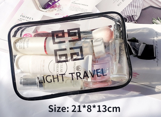 PVC transparent waterproof makeup bag for women large capacity travel portable scrub toilet makeup bag dressing storage bag