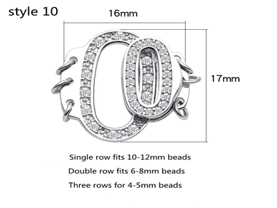 Silver 925 plated platinum inlaid pearl bracelet necklace multi-row double row connection buckle DIY jewelry accessories