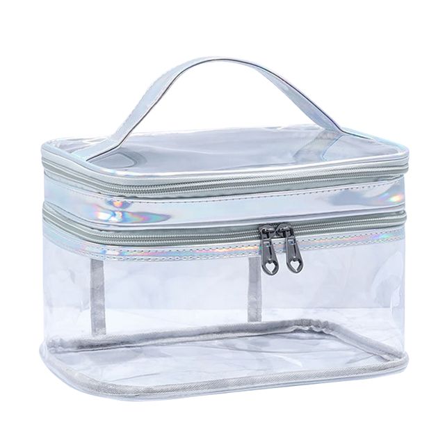 2022 Ladies Transparent Waterproof Cosmetic Bag Female Wash Toilet Bag Organizer Large Capacity PVC Travel Makeup Storage Bag