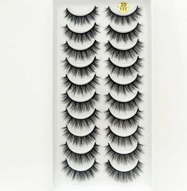 10 pairs of 3D false eyelashes, handmade, soft and hot, naturally, to create a perfect eye makeup, cross and thick