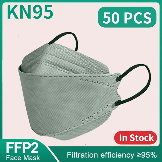 Morandi Kn95 Fish Mask 10-200pcs FP2 Approved Sanitary Dust & Sanitary Safety 4 Strips Adult Mask kf94mascarillas FPP2