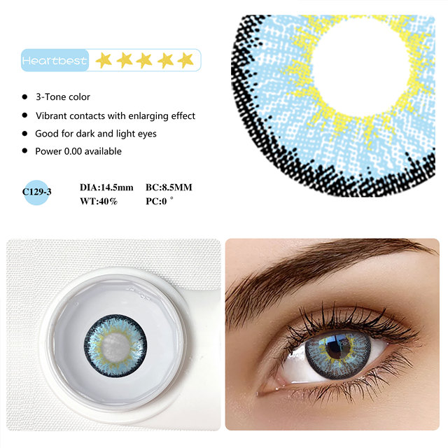 1 Pair 3 Tones Contact Lenses For Eye Popular Lens Eye Color USA Cosplay 12 Colors Cosmetic Contact Lens Fast Delivery