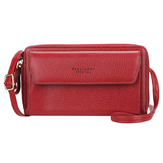 Designer Women Shoulder Bag Leather Wallet Women Wallet Double Zippers Female Clutch Wallet Crossbody Bag For Lady Bolsa Feminina