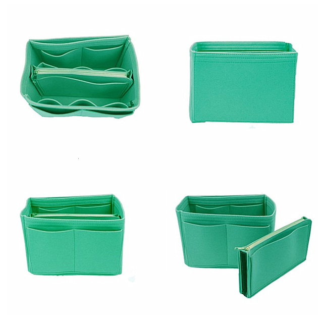 New Popular Women Makeup Organizer Felt Cloth Insert Bag Multifunction Travel Cosmetic Bag Girl Toiletry Storage Liner Bags