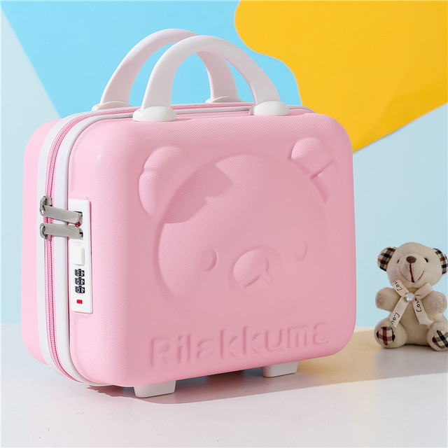 14 Inch Rilakkuma Storage Box Makeup Box Mini Portable Suitcase With Password Lock Small Luggage Make Up Storage Case