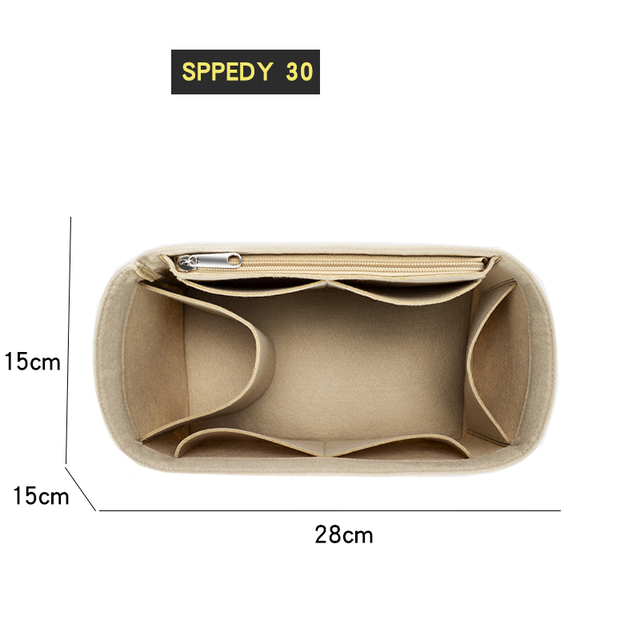 Felt Insert Bag Fit For Speedy 16 20 25 30 35 Women Bag Female Organizer For Cosmetic Pocket Mirror Keep Shape Improve Inner Space