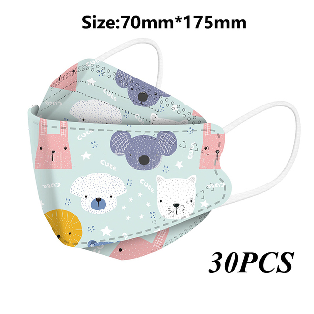 10/30pcs Children FPP2 KN95 Masks Kids Anti Virus Fish Shaped Cartoon Printed Anime Face Mask From Virus ffp2fan Mascarillas