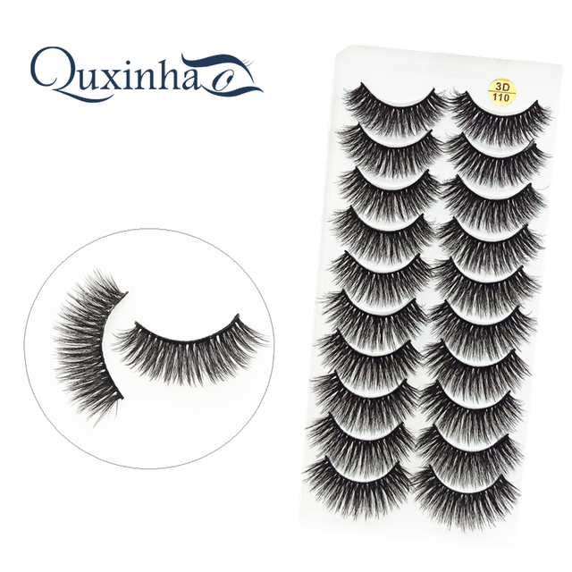 QUXINHAO wholesale 10 pairs lashes eyelashes cilios 3d mink lashes mink eyelashes wholesale false eyelashes maquiagem