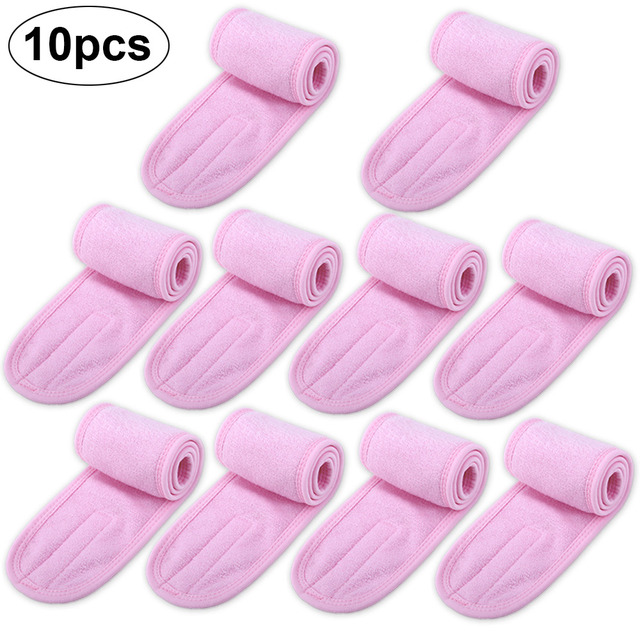 1/2/5/10/20pcs Eyelashes Extension Spa Face Headband Make Up Wrap Head Terry Cloth Hairband Stretch Towel With Magic Tape